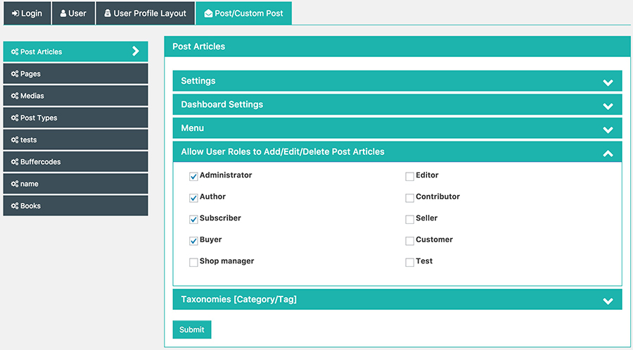 Disable User Roles