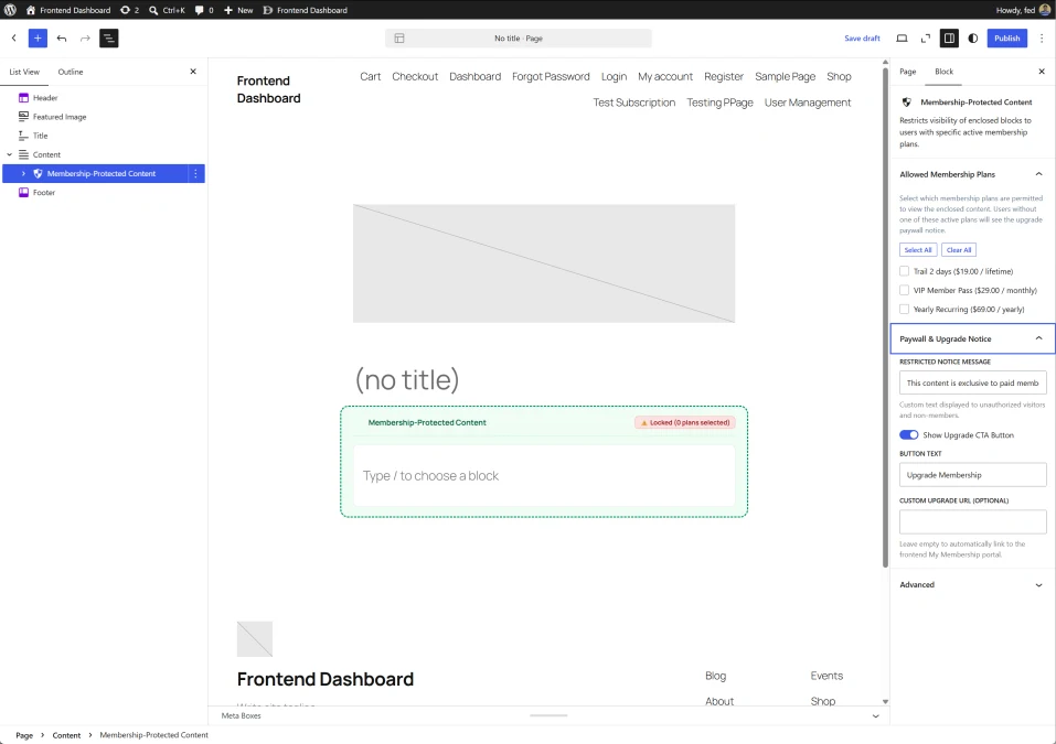 Protect Any On-Page Content Inside the Native WordPress Block Editor