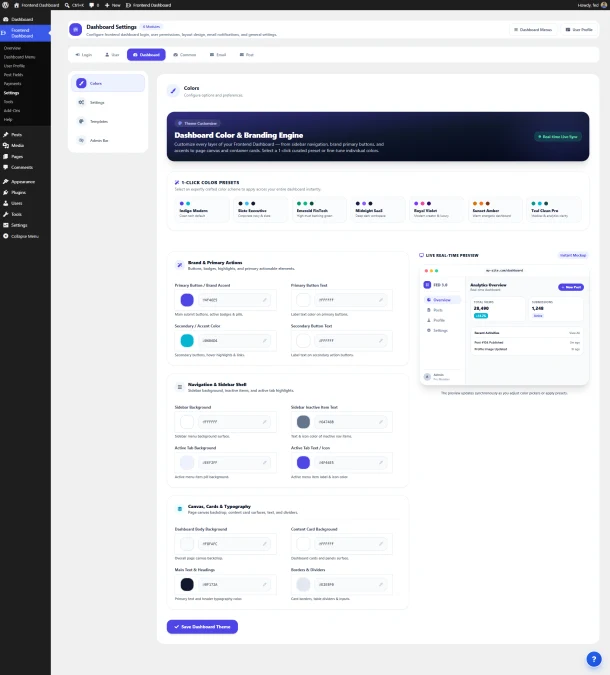 Real-Time Branding Customizer & Curated Color Palettes
