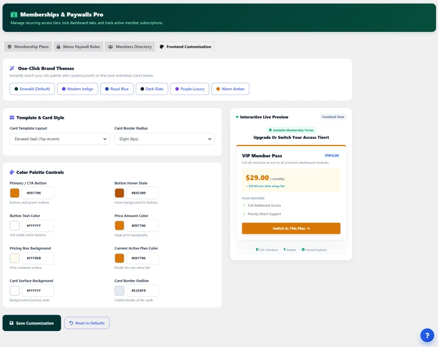 Customize Pricing Cards & Tiers with a Sticky Real-Time Live Preview